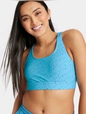 Humankind Women's Blue Two-Piece Swim Set Pride Confetti Print Size XL CM-3798